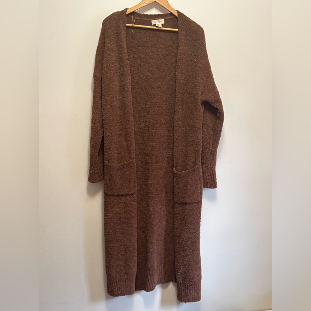 Jessica Simpson Chocolate Open-Front Cardigan